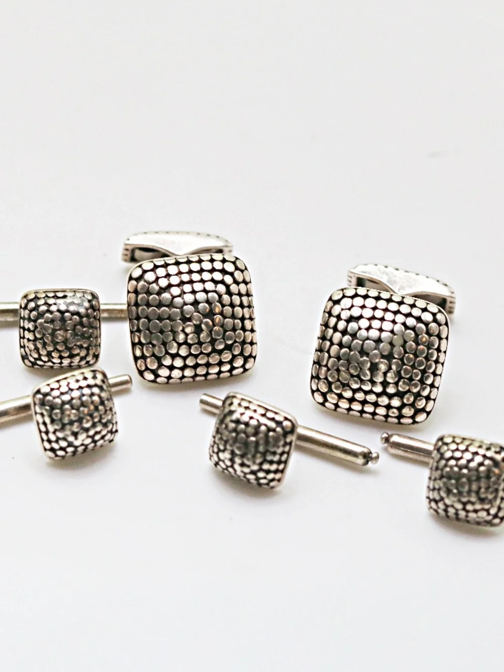 John Hardy .925 Dot Collection Cufflinks and Studs Set